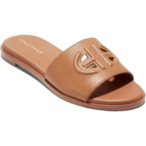Cole Haan Women's Flynn Leather Flat Sandals, Brown Size 6.5M - Picture 1 of 5